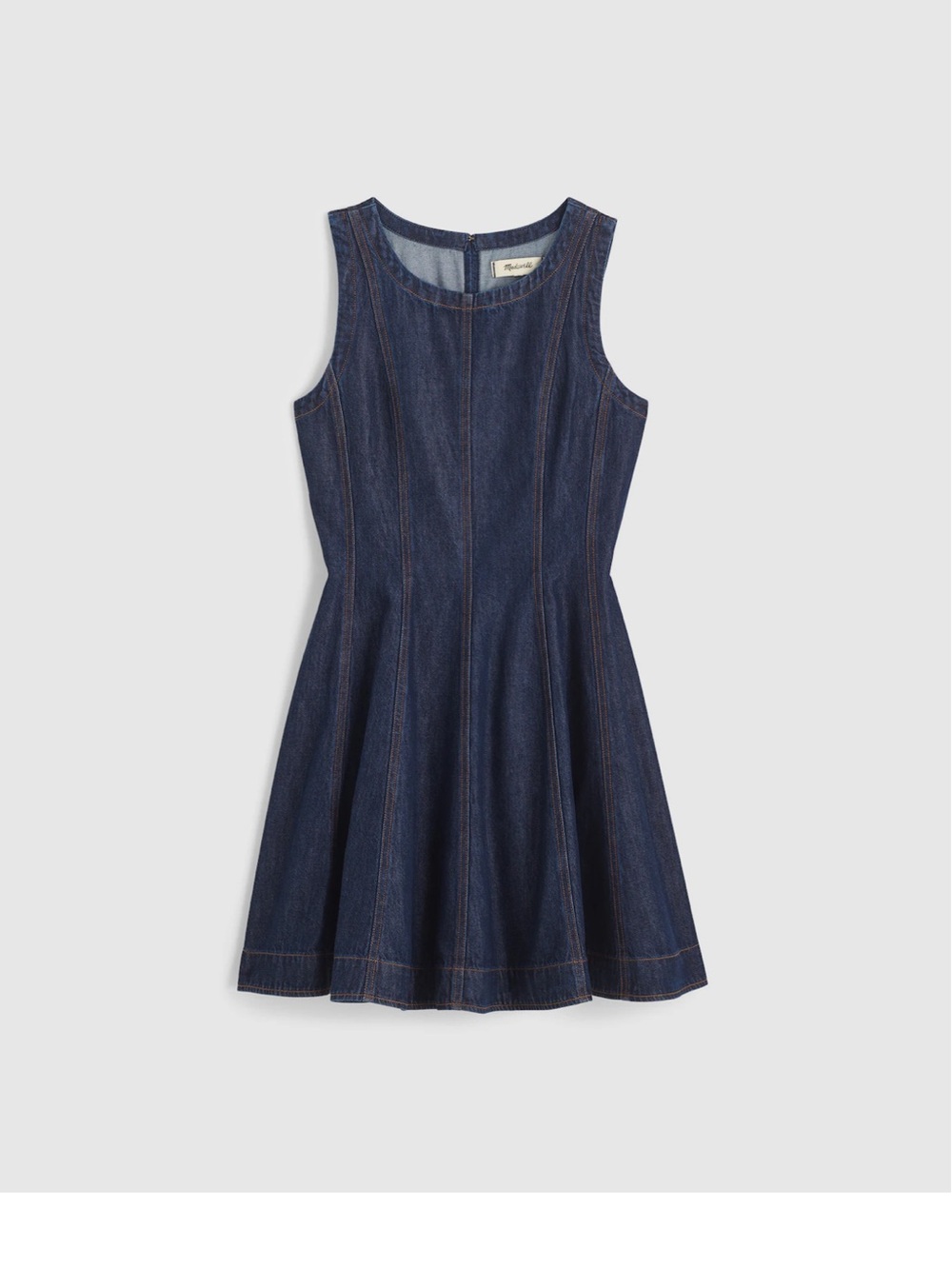 Airy Denim Circle Mini Dress in Rinse Wash